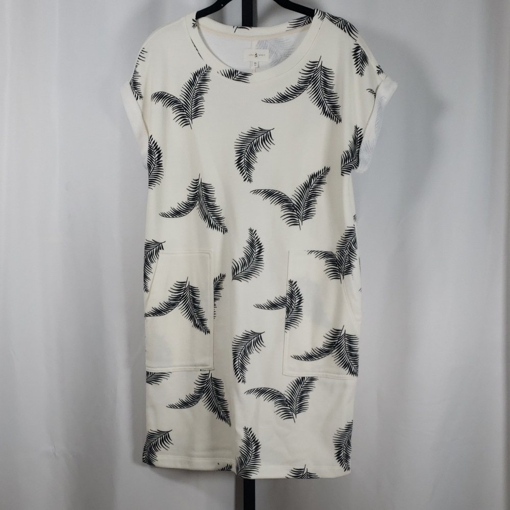 Lou‎ & Grey Black Palm Frond Print Mini Dress -  SZ XS - Picture 2 of 6